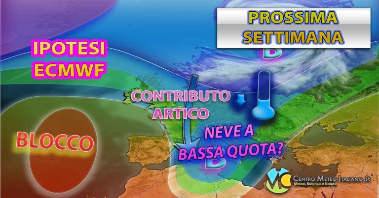 Meteo – Treno di perturbazioni polari in arrivo la prossima settimana con neve a quote basse, l’Inverno ingrana la marcia