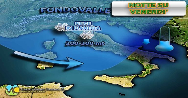Meteo – Aria artica in arrivo nei prossimi giorni, possibile neve a bassa quota anche al Centro Italia