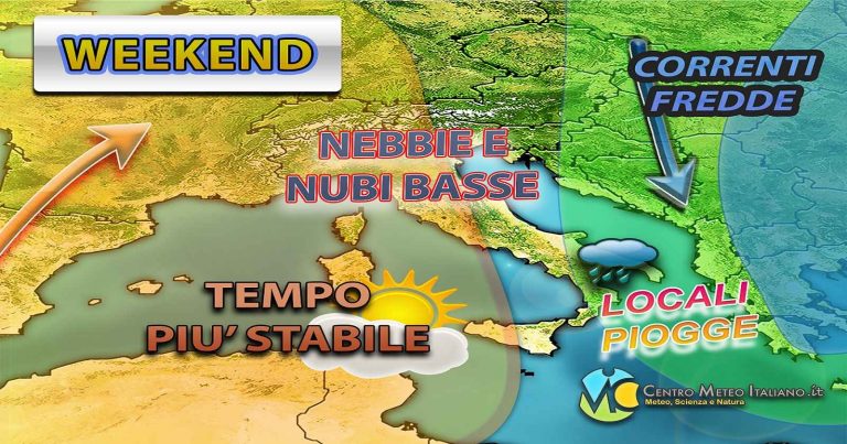 Meteo – Weekend stabile e per lo più soleggiato grazie all’alta pressione, ma il freddo incombe da est