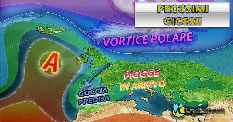 Meteo – Cede l’alta pressione, in arrivo piogge sull’Italia con neve sui rilievi, specie su alcune regioni