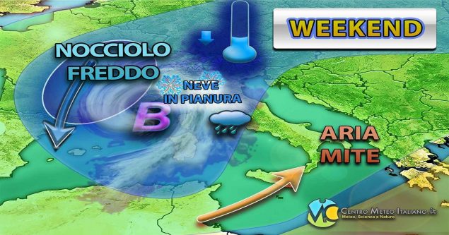 Freddo e neve nel weekend sull'Italia, previsioni meteo