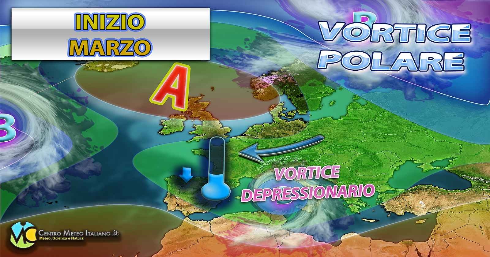 Vortice depressionario in azione sul Mediterraneo