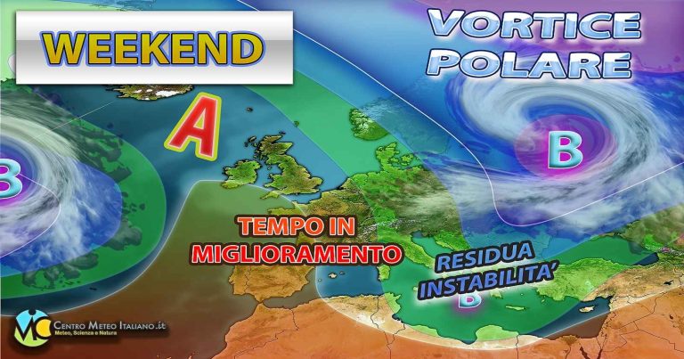 Meteo Italia – prosegue la fase di maltempo con piogge e neve, temporaneo miglioramento in vista del weekend