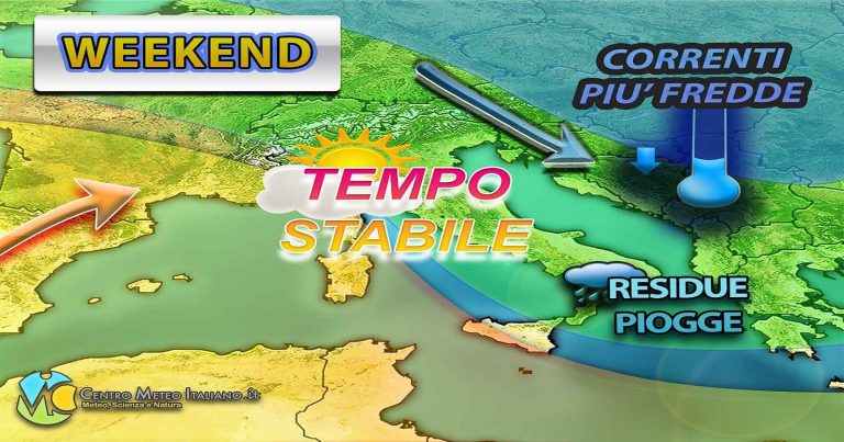 Meteo – Weekend in prevalenza stabile in Italia, ma occhio all’insidia maltempo: ecco i dettagli