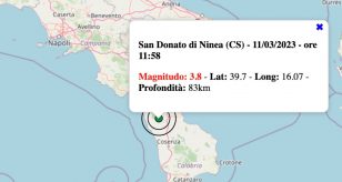 terremoto oggi sabato 11 marzo 2023 calabria
