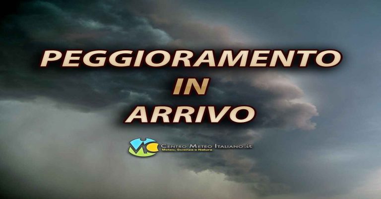 Meteo Italia – Perturbazione in avvicinamento porterà piogge e temporali tra oggi e domani