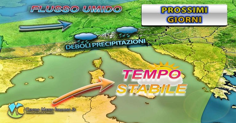 Meteo – Fase primaverile in Italia con tempo stabile e massime anche oltre i 20°C su molte città