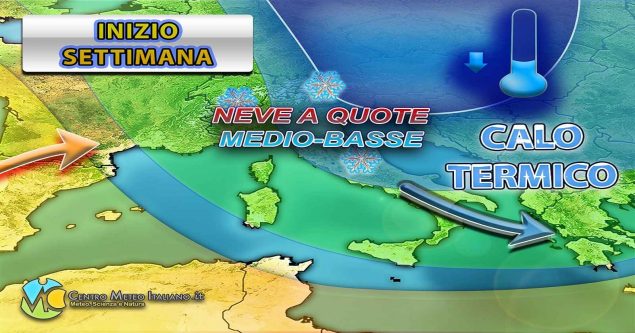 Meteo - La Primavera non decolla, inizio settimana con maltempo invernale in Italia e neve a quote relativamente basse