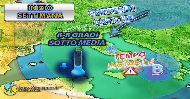 Meteo - Attacco artico in arrivo ad inizio della prossima settimana, possibile neve fino a quote relativamente basse