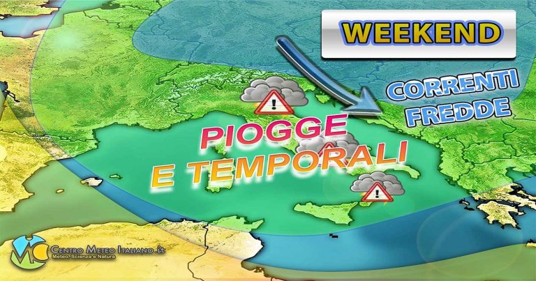 Meteo – Weekend dinamico sull’Italia con alternanza di acquazzoni, temporali e schiarite