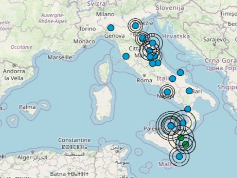 Terremoto in Italia oggi, giovedì 6 aprile 2023, scossa M 3.3 sulla costa catanese – Dati Ingv