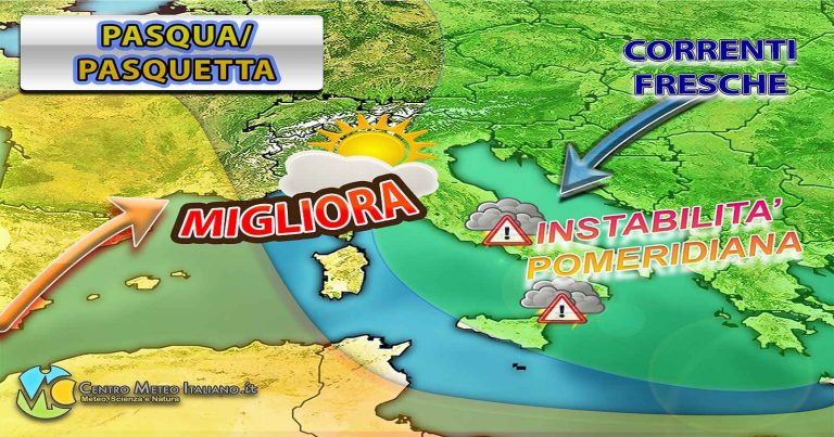 Meteo – Confermato un Weekend di Pasqua di maltempo con neve in montagna; Pasquetta meglio, ma con residua instabilità