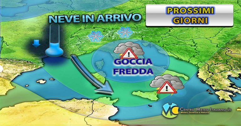 Meteo – Fase di maltempo in transito in Italia, con piogge, possibili temporali e nevicate: ecco dove e quando