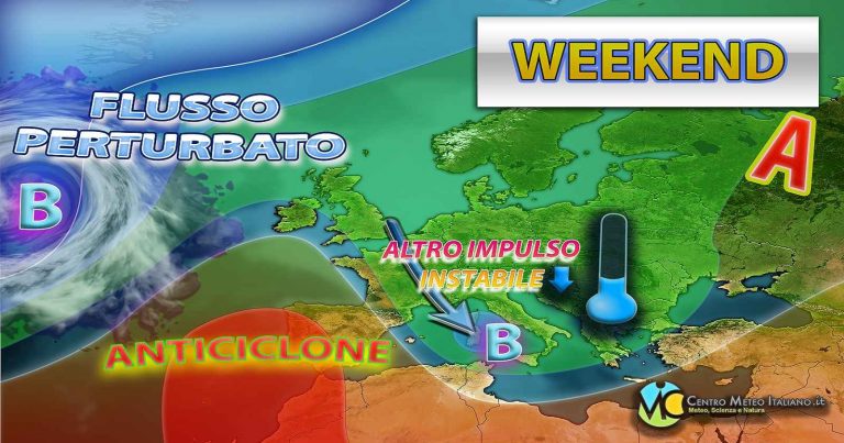 Meteo – Perturbazione in arrivo nel Weekend: Italia nel mirino di piogge, temporali, calo termico, nevicate e possibili nubifragi