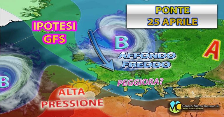 Meteo Italia – ponte del 25 aprile che potrebbe vedere un nuovo peggioramento secondo gli ultimi aggiornamenti