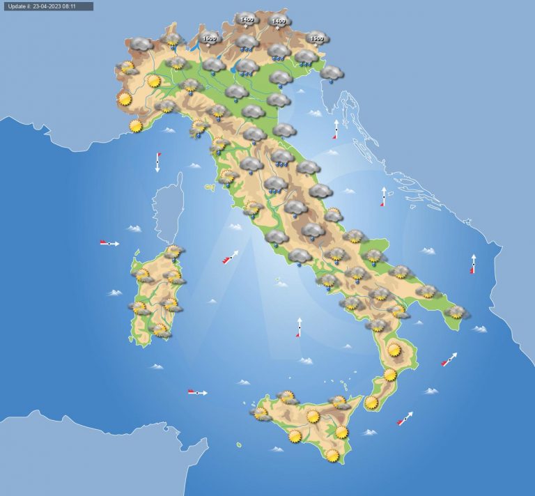 Meteo domani 24 aprile: torna il maltempo in Italia e la neve sulle Alpi. Ecco le previsioni Meteo domani 24 aprile: torna il maltempo in Italia e la neve sulle Alpi. Ecco le previsioni