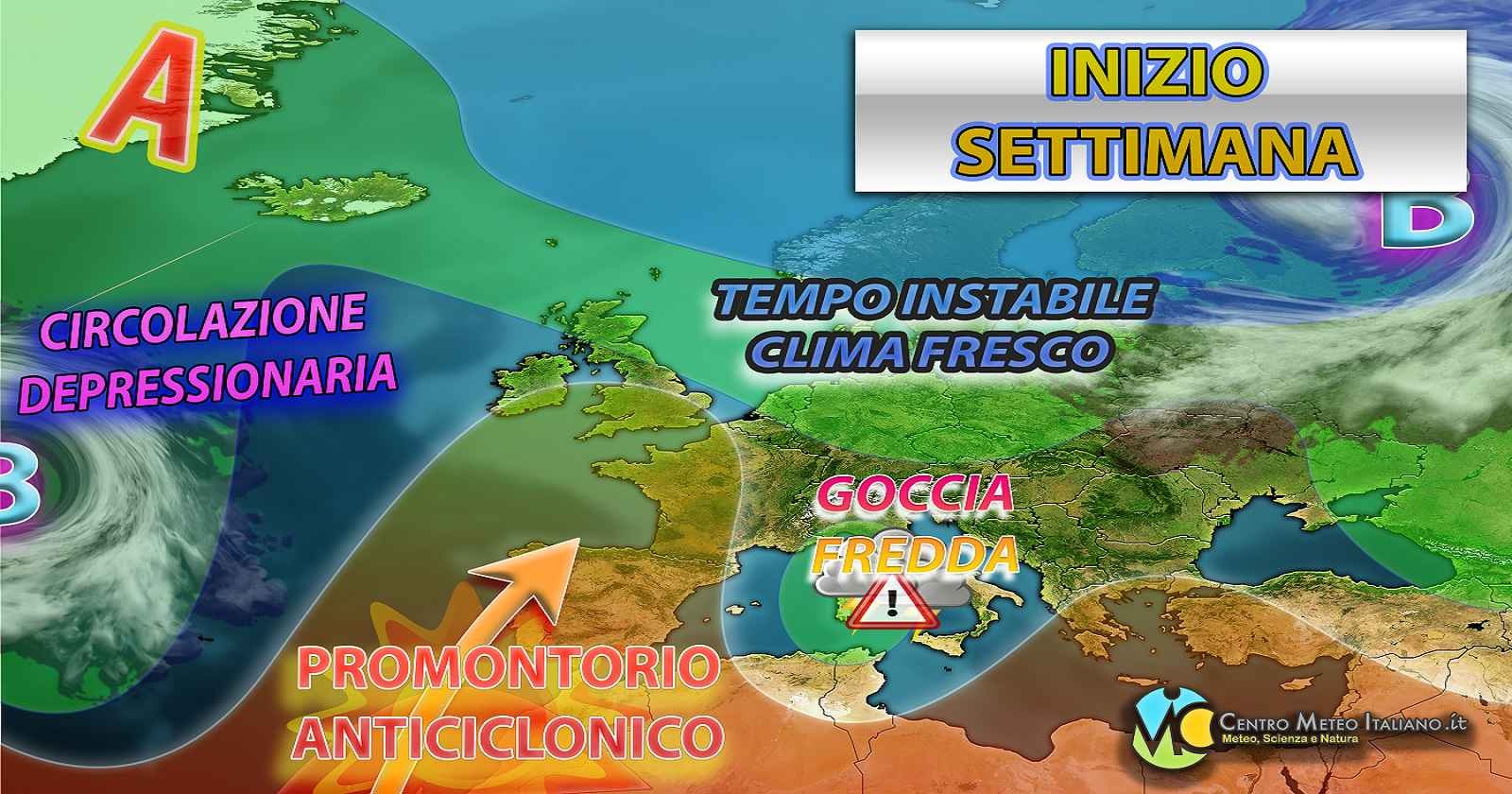 Meteo - Perturbazione investirà l'Italia anche ad inizio settimana con piogge e possibili temporali: i dettagli