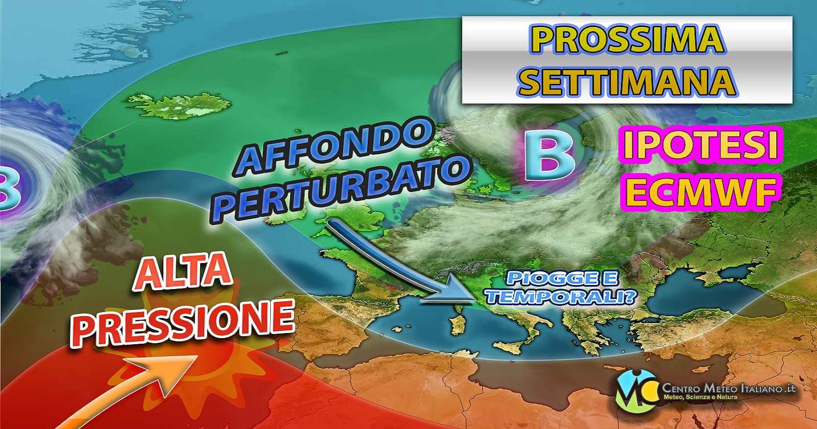 Affondo perturbato secondo diversi modelli per la prossima settimana