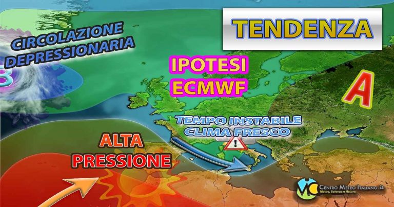 Meteo Italia – si apre una settimana di maltempo con piogge e temporali almeno fino al weekend