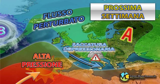 Meteo - Doppio impulso perturbato nella prima metà di settimana, tornano piogge e temporali con calo termico