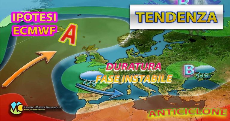 Meteo Italia – goccia fredda in azione sul Mediterraneo nel weekend con piogge e temporali anche intensi