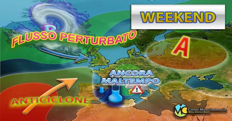 Meteo – Depressione africana in risalita, Weekend condizionato dal forte maltempo e da rischio di locali nubifragi