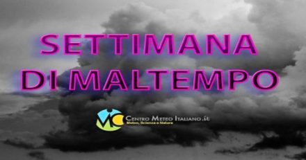 Meteo Italia - settimana di maltempo con piogge e temporali anche nel weekend