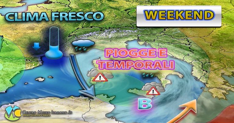 Meteo – Confermato il maltempo in Italia nel weekend: tutti i dettagli