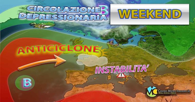 Meteo – Circolazione depressionaria mantiene alto il rischio di maltempo per alcune aree d’Italia fino al Weekend, la tendenza