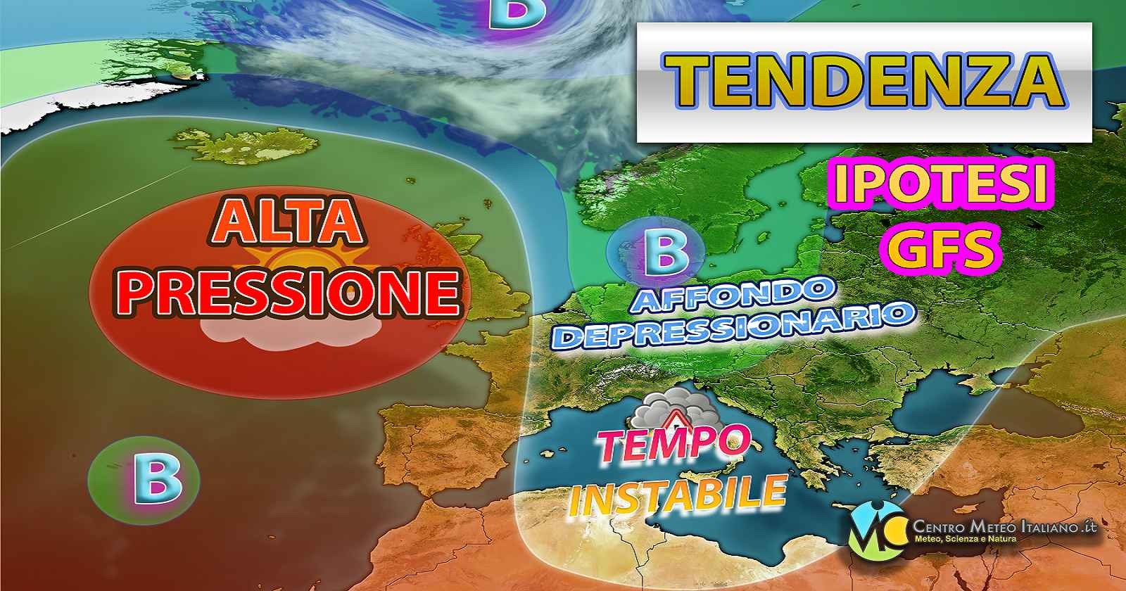 Affondo depressionario sull'Europa per la fine di maggio