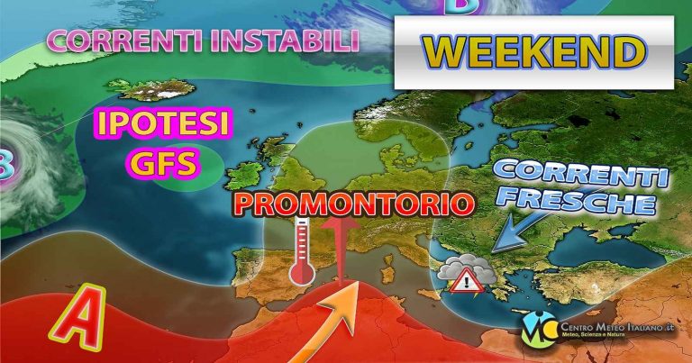 Meteo Weekend – Maggiore stabilità e clima più caldo in Italia ma con ancora dei temporali. Ecco la tendenza