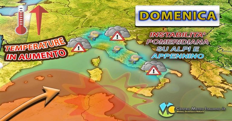 Meteo Italia – Instabilità ad oltranza, dal pomeriggio tornano acquazzoni e temporali