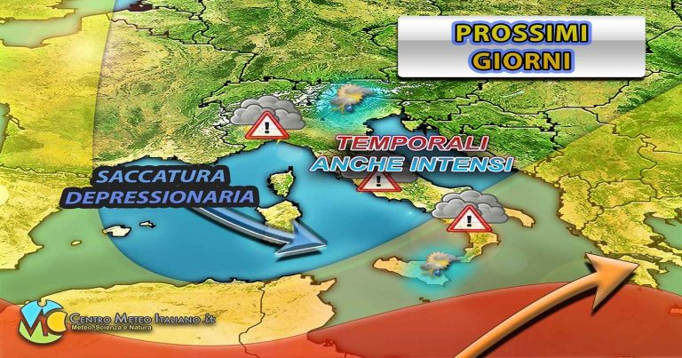 Meteo – Italia ancora sotto assedio del maltempo per gran parte della settimana, con piogge e temporali frequenti: i dettagli