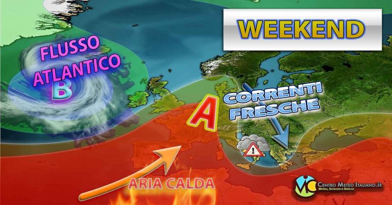 Meteo – Nuovo attacco di maltempo nel Weekend con temporali, possibili grandinate e calo termico