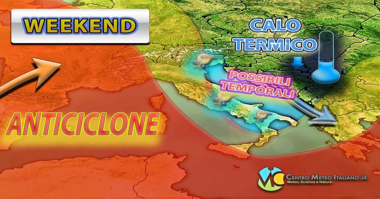 Meteo – Fine del caldo intenso, aria fresca e temporali verso il sud Italia