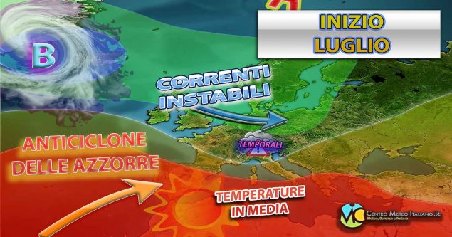 Meteo - Luglio shock, potrebbe esordire con maltempo e grandinate con calo delle temperature: la tendenza