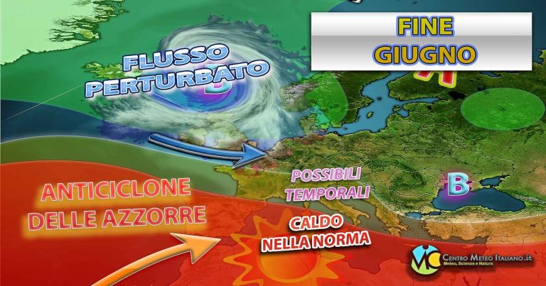 Meteo – L’alta pressione vacilla, possibili nuove insidie temporalesche per fine giugno