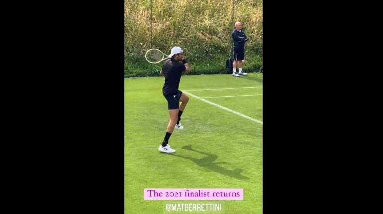 Matteo Berrettini ci sarà a Wimbledon? Un video di allenamento lascia perplessi