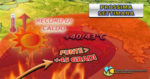 Meteo - Caldo eccezionale in arrivo con picchi fino a +46/+47°C in Italia: l'Estate fa sul serio, i dettagli