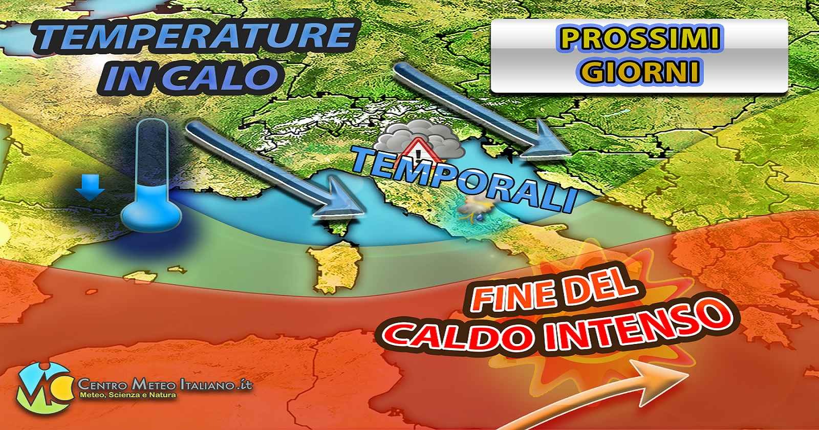 Meteo Italia - prossime ore con vistoso calo termico su tutta la Penisola