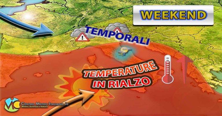 Meteo – L’Italia si spacca nuovamente in due nel Weekend, tra il caldo e i temporali con possibili grandinate: i dettagli