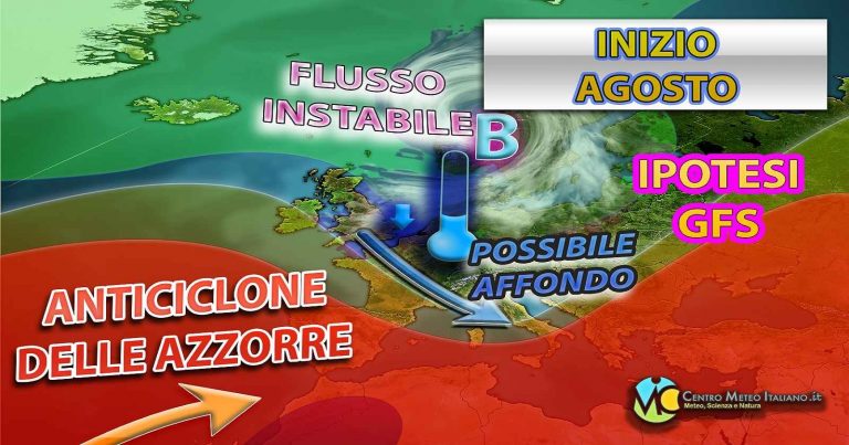 Meteo – Inizio di Agosto shock con possibilità di piogge, temporali e clima relativamente fresco: i dettagli