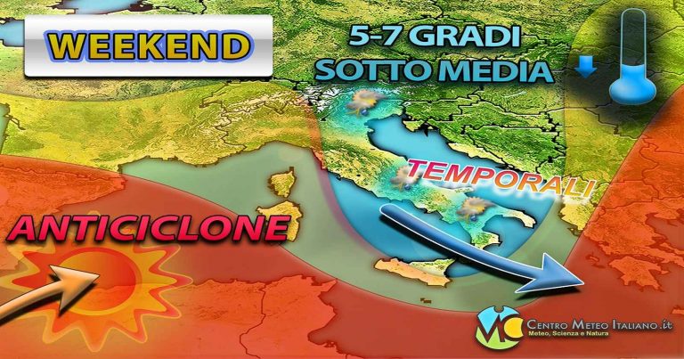 Meteo – Estate si prende un break nel Weekend, con maltempo e clima più fresco: i dettagli Meteo – Estate si prende un break nel Weekend, con maltempo e clima più fresco: i dettagli