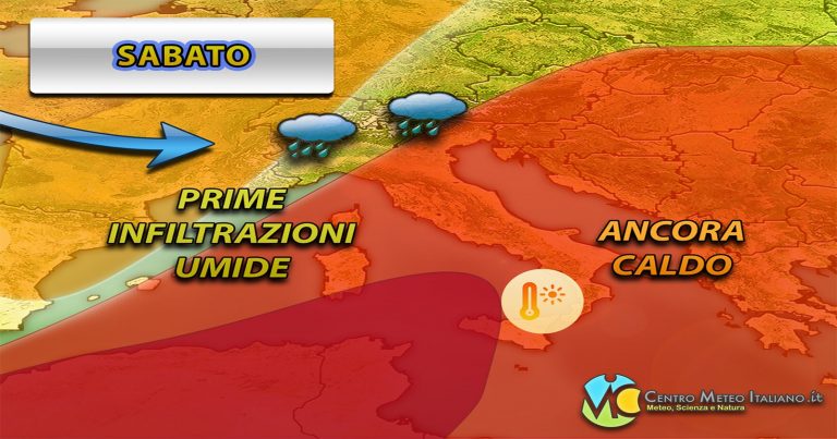 Meteo – Ingerenza atlantica nel Weekend, Italia divisa tra i forti temporali e il caldo africano: i dettagli Meteo – Ingerenza atlantica nel Weekend, Italia divisa tra i forti temporali e il caldo africano: i dettagli