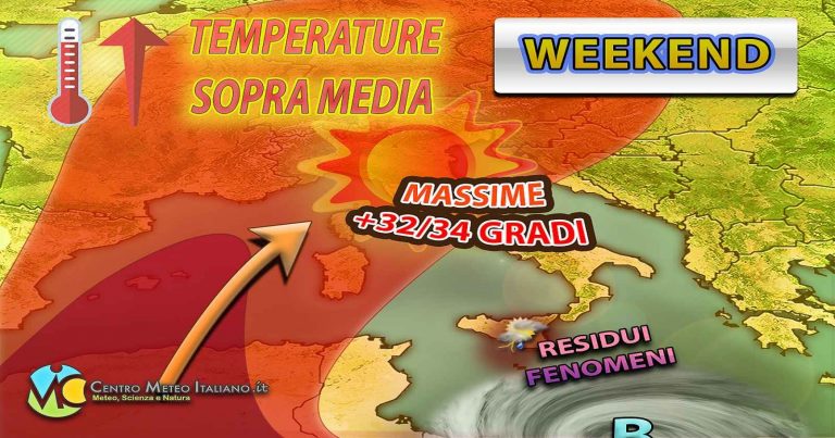 Meteo – Italia tra caldo al centro-nord e residui disturbi al sud
