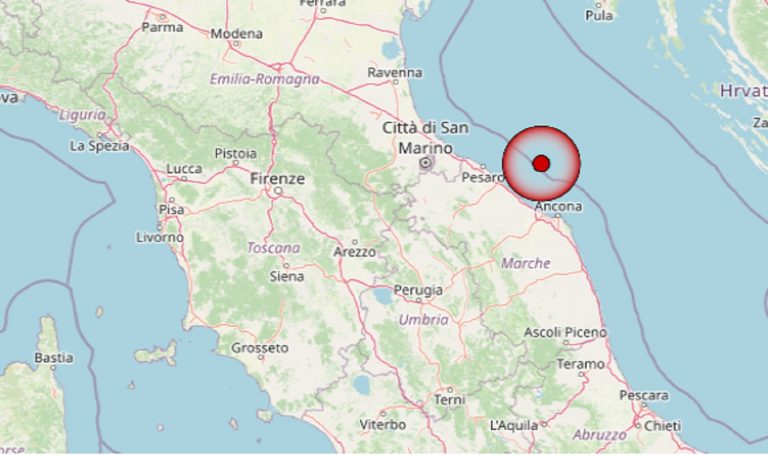 Terremoto oggi Marche, venerdì 8 settembre 2023: forte scossa avvertita ad Ancona