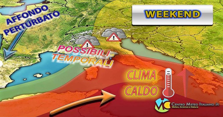 Meteo Weekend – Finestra di maltempo nella prima parte, migliora da Domenica