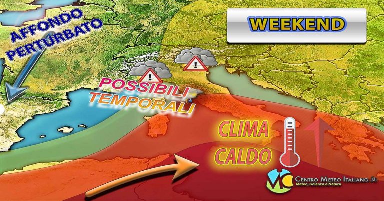 Meteo – Tempo instabile in Italia con piogge e temporali, ma da domenica torna il caldo africano