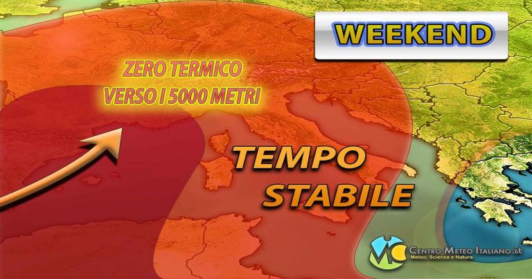 Meteo Italia – Weekend nella morsa dell’anticiclone con caldo estivo, salvo residui disturbi al sud