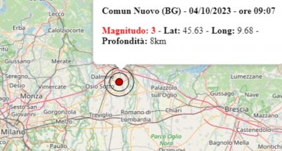 Scossa di terremoto sul Lago di Garda magnitudo 3.0, oggi